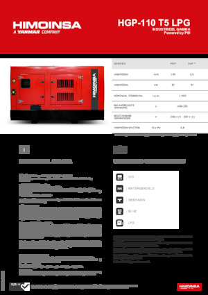 Benzínové elektrocentrály HIMOINSA HGP-110 T5 LPG