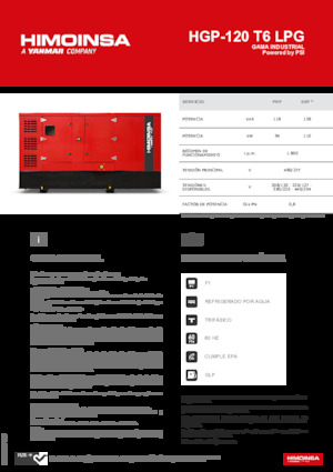 Benzínové elektrocentrály HIMOINSA HGP-120 T6 LPG
