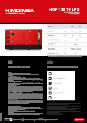 Benzínové elektrocentrály HIMOINSA HGP-120 T6 LPG