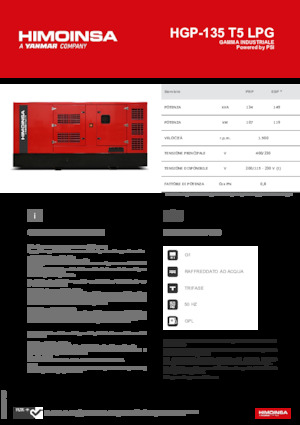 Benzínové elektrocentrály HIMOINSA HGP-135 T5 LPG