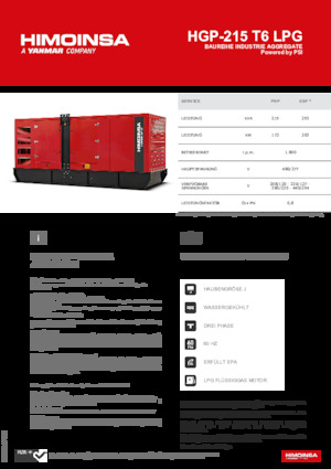 Benzínové elektrocentrály HIMOINSA HGP-215 T6 LPG