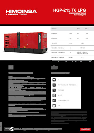 Benzínové elektrocentrály HIMOINSA HGP-215 T6 LPG