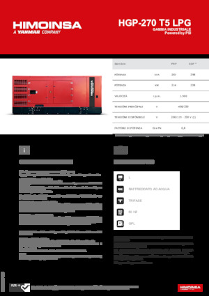 Benzínové elektrocentrály HIMOINSA HGP-270 T5 LPG