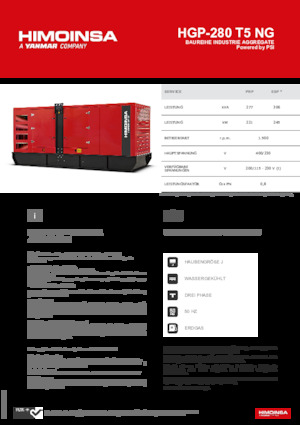 Benzínové elektrocentrály HIMOINSA HGP-280 T5 NG