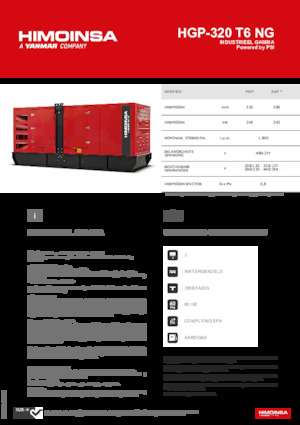 Benzínové elektrocentrály HIMOINSA HGP-320 T6 NG