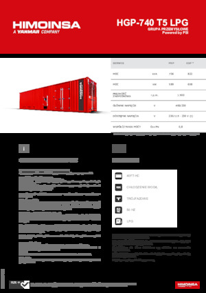 Benzínové elektrocentrály HIMOINSA HGP-740 T5 LPG