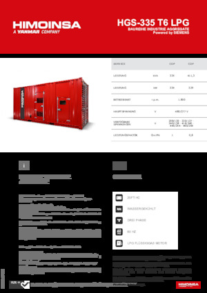 Benzínové elektrocentrály HIMOINSA HGS-335 T6 LPG