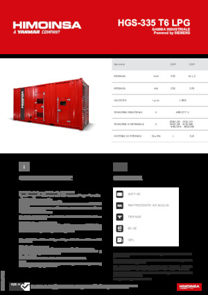 Benzínové elektrocentrály HIMOINSA HGS-335 T6 LPG