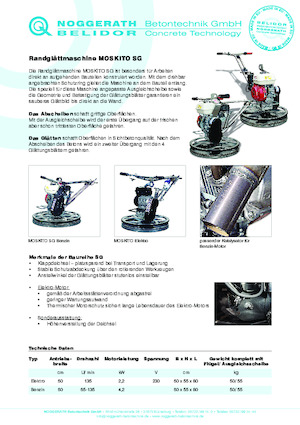 Ručně vedené hladičky betonu Belidor-Noggerath Moskito SG