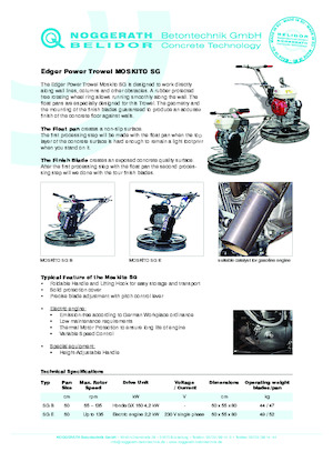 Ručně vedené hladičky betonu Belidor-Noggerath Moskito SG