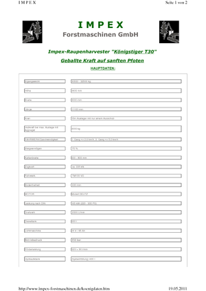 Harvestory Impex Königstiger T 30 Gigant