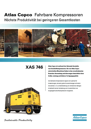 Přenosné vzduchové kompresory - dieslové, elektrické a benzínové Atlas Copco XAS 746 CD