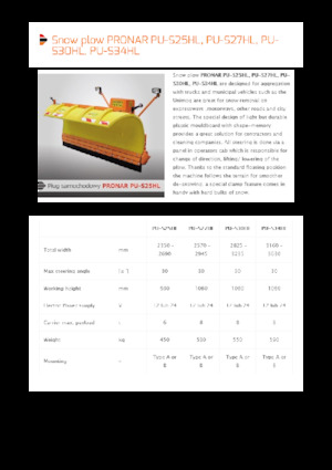 Dálniční sněžné pluhy Pronar PU-S30HL 