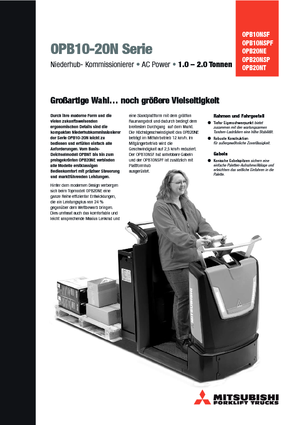 Vychystávací vozíky Mitsubishi OPB 10 NSPF