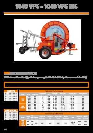 Hadicové navijáky IRRIFRANCE 1040 VPS BIS 125/400