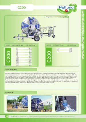 Hadicové navijáky Nettuno C200 125/220