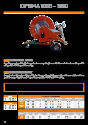 Hadicové navijáky IRRIFRANCE Optima 1010 90/270