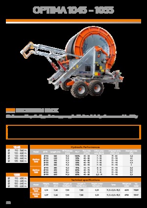 Hadicové navijáky IRRIFRANCE Optima 1055 Boggie 125/600