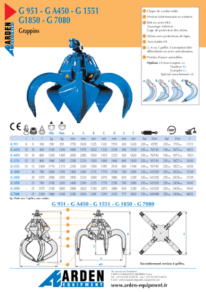 Hydraulické drapákové lopaty Arden G 7080