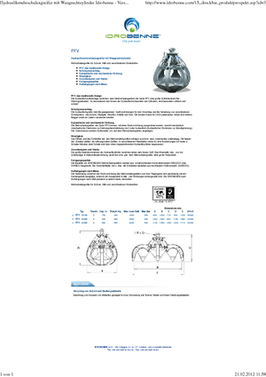 Hydraulické drapákové lopaty Idrobenne PFV 6/250