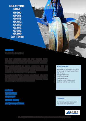 Hydraulické drapákové lopaty Arden GA550