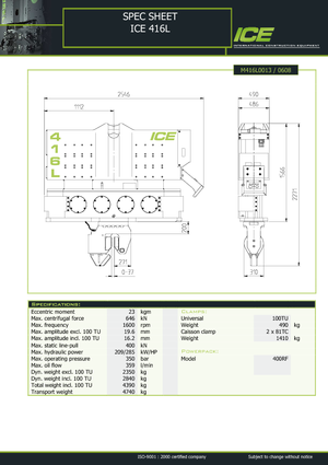 Vibrační beranidla ICE 416 L