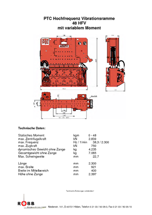 Vibrační beranidla PTC 48 HFV