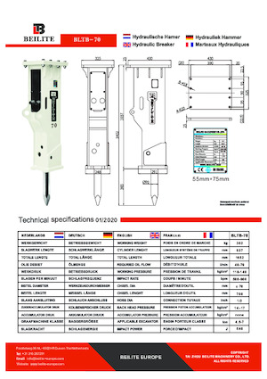 Hydraulická bourací kladiva Beilite BLTB-70