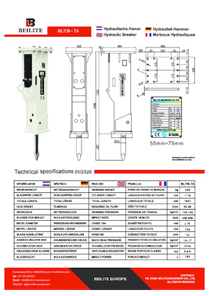 Hydraulická bourací kladiva Beilite BLTB-75