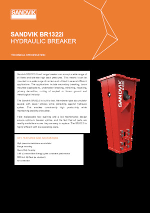 Hydraulická bourací kladiva Sandvik BR1322i