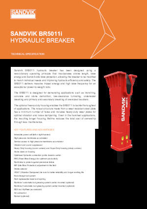 Hydraulická bourací kladiva Sandvik BR5011i