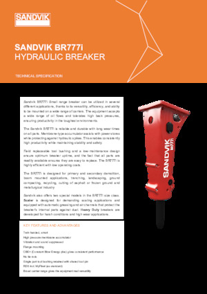 Hydraulická bourací kladiva Sandvik BR777i