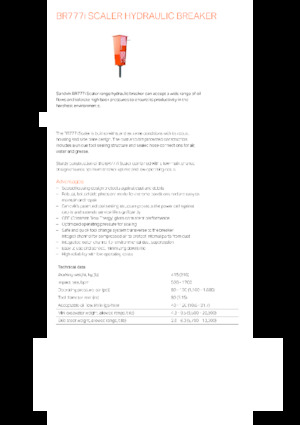 Hydraulická bourací kladiva Sandvik BR777i Scaler