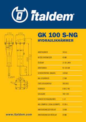Hydraulická bourací kladiva Italdem GK 100 S-NG
