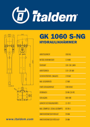 Hydraulická bourací kladiva Italdem GK 1060 S-NG