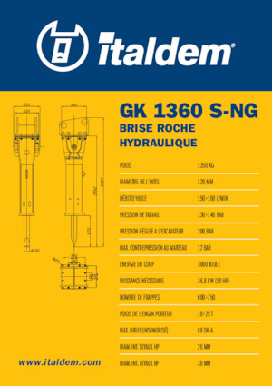 Hydraulická bourací kladiva Italdem GK 1360 S-NG