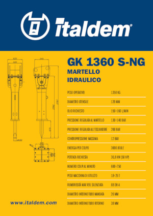 Hydraulická bourací kladiva Italdem GK 1360 S-NG