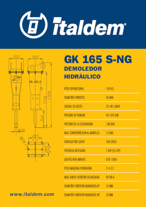 Hydraulická bourací kladiva Italdem GK 165 S-NG