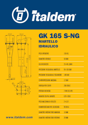 Hydraulická bourací kladiva Italdem GK 165 S-NG