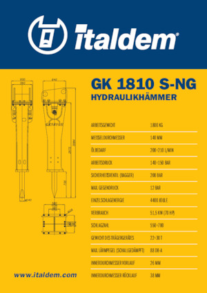 Hydraulická bourací kladiva Italdem GK 1810 S-NG