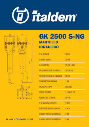 Hydraulická bourací kladiva Italdem GK 2500 S-NG