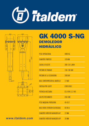 Hydraulická bourací kladiva Italdem GK 4000 S-NG