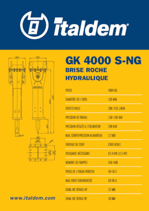 Hydraulická bourací kladiva Italdem GK 4000 S-NG