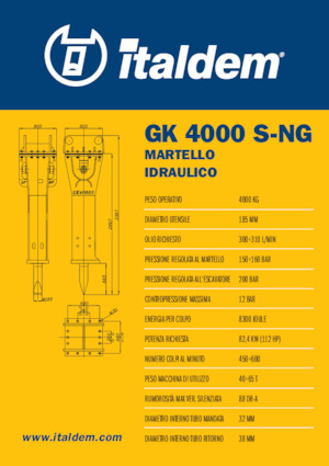 Hydraulická bourací kladiva Italdem GK 4000 S-NG