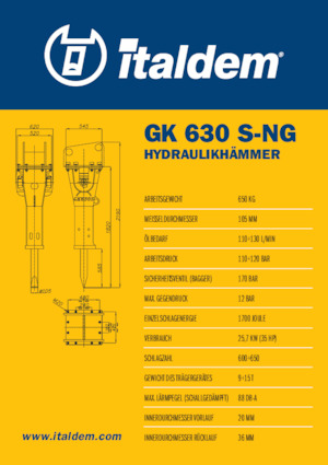 Hydraulická bourací kladiva Italdem GK 630 S-NG