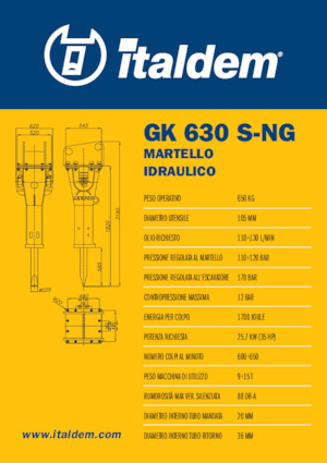 Hydraulická bourací kladiva Italdem GK 630 S-NG