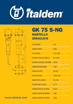 Hydraulická bourací kladiva Italdem GK 75 S-NG