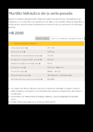 Hydraulická bourací kladiva Epiroc HB 2000