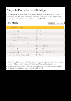 Hydraulická bourací kladiva Epiroc HB 3100