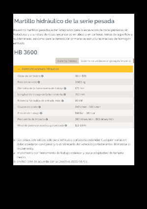 Hydraulická bourací kladiva Epiroc HB 3600